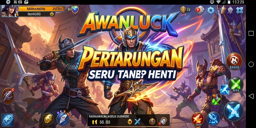 Tampilan aksi seru dari gameplay AWANLUCK dalam pertarungan yang mendebarkan.