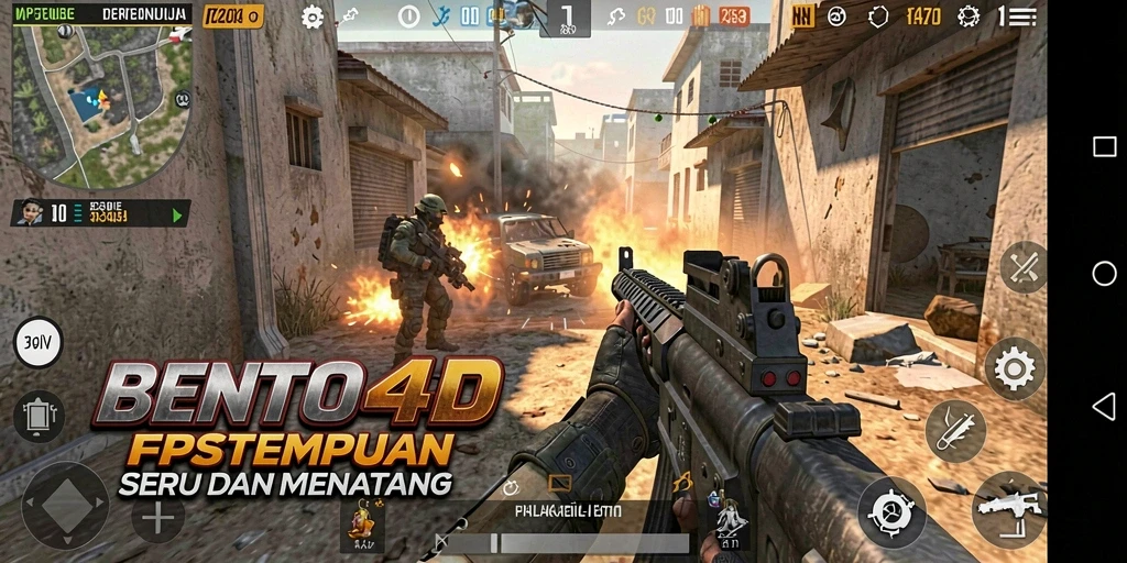 Gameplay mendebarkan di BENTO4D dengan aksi tembak-menembak intens.