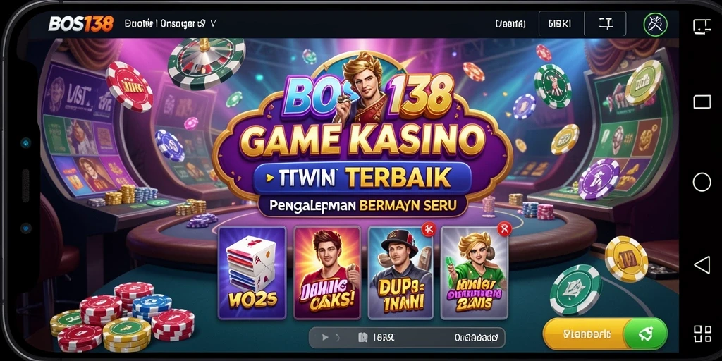 Screenshot utama BOS138 menampilkan gameplay kasino yang menarik.