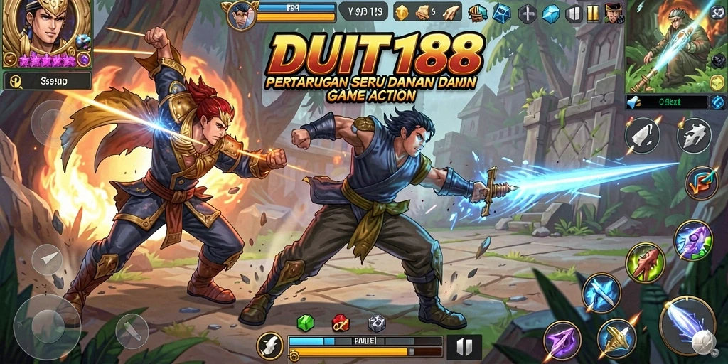 Tampilan seru gameplay DUIT188 dengan pertarungan dinamis.