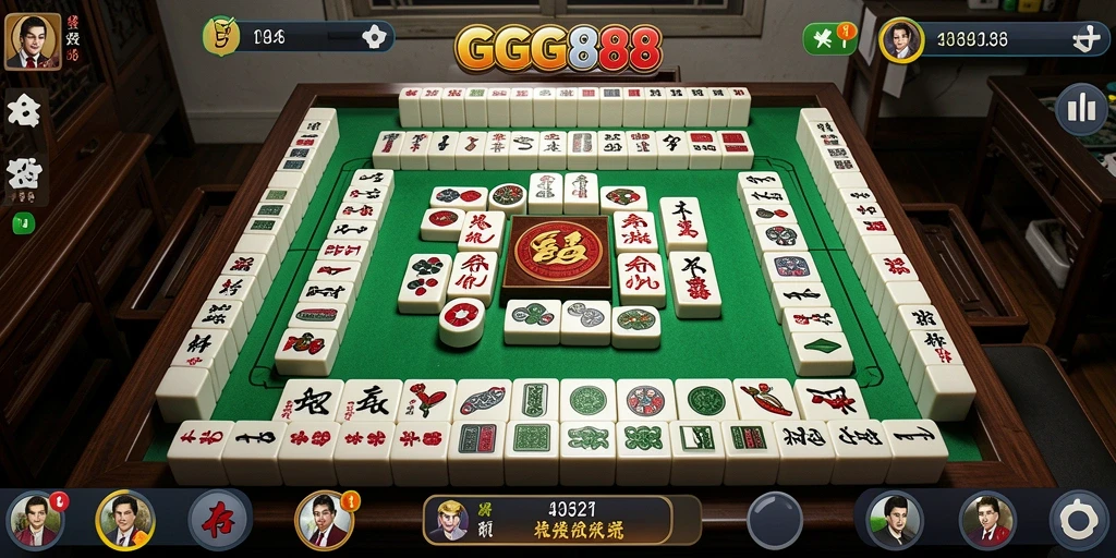Gameplay seru GGG888 ketika bermain Mahjong dengan teman.
