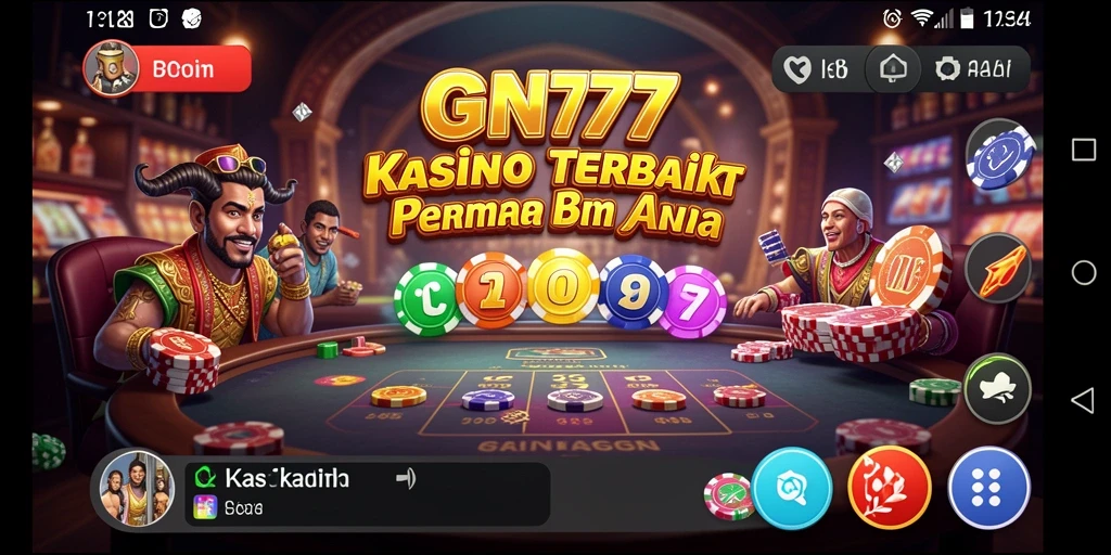 Screenshot gameplay GN777, menampilkan suasana kasino yang menarik.