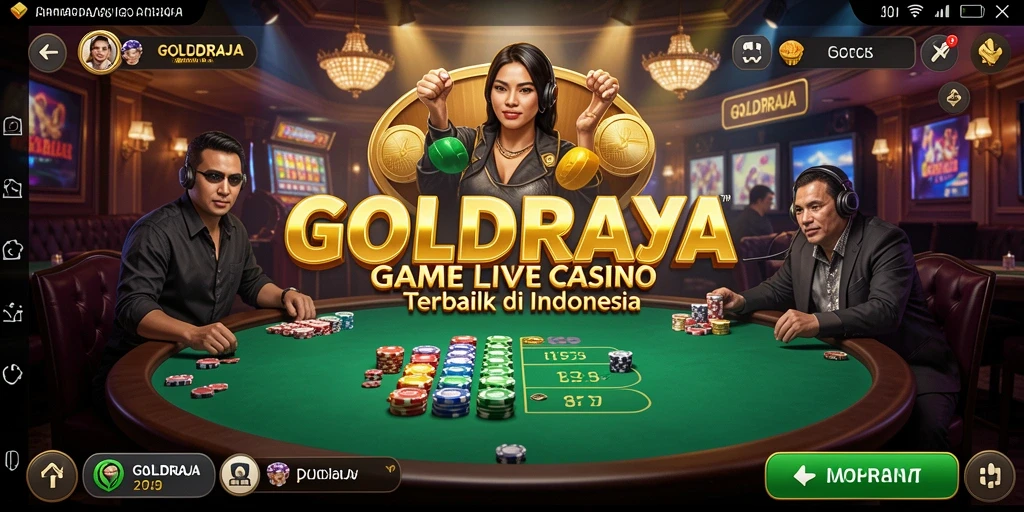 Tampilan gameplay <strong>GOLDRAJA</strong> yang mendebarkan dengan dealer langsung.