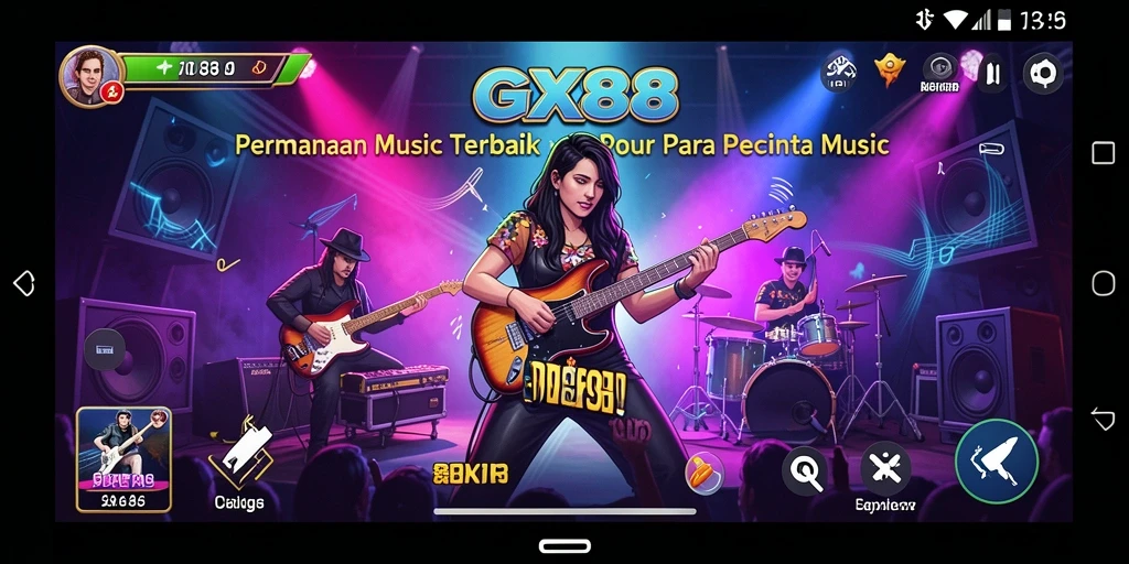 Screenshot gameplay GX88 menampilkan pengalaman bermain musik yang menyenangkan.
