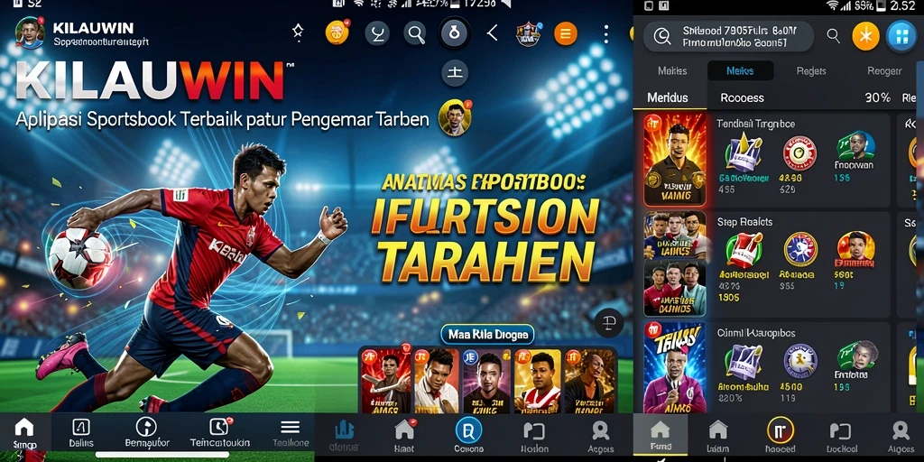 Tampilan antarmuka KILAUWIN yang menarik untuk taruhan olahraga.