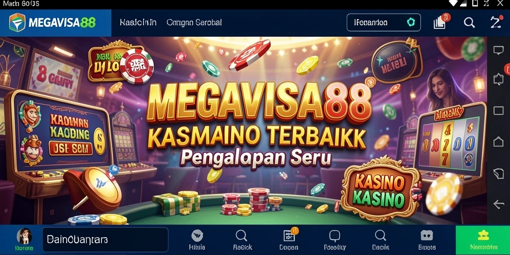 Screenshot utama MEGAVISA88 menampilkan kegembiraan permainan Kasino yang mendebarkan.