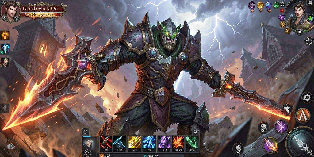 Tampilan gameplay ARPG yang seru dan mendebarkan di NOX123.