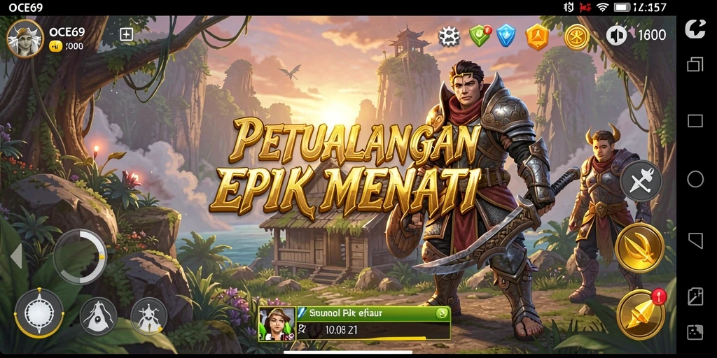 Screenshot OCE69 yang menunjukkan gameplay menantang di dunia petualangan.