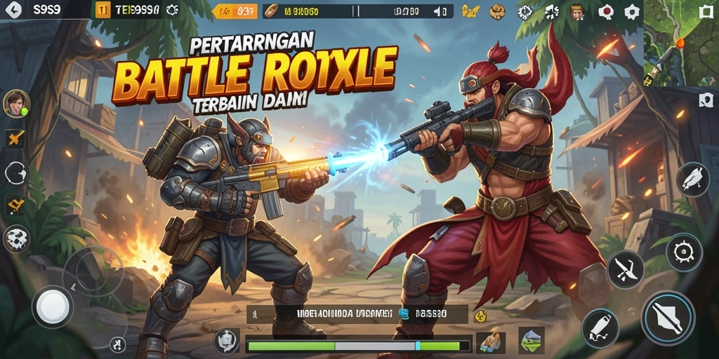 Tangkapan layar menunjukkan aksi seru dalam permainan Battle Royale S9S9.