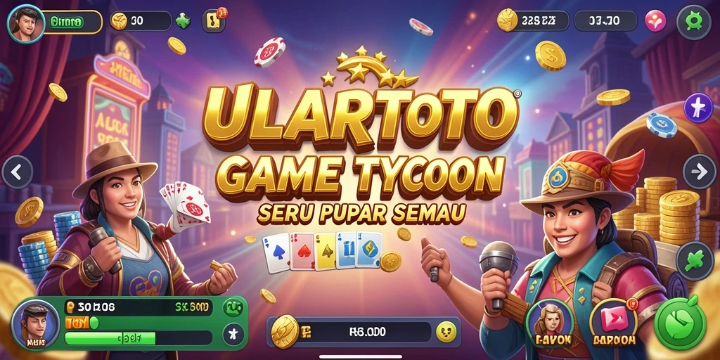 Tampilan gameplay ULARTOTO yang menarik dengan fitur Tycoon yang menantang.