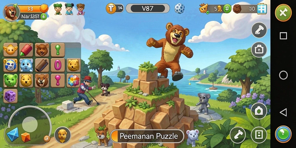 Tangkapan layar V87 menampilkan gameplay menarik dengan tantangan puzzle.