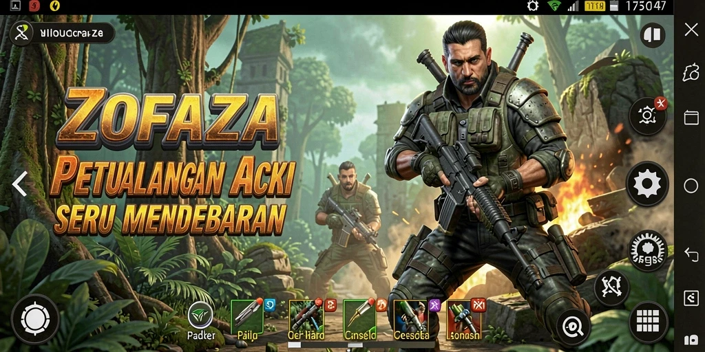 Screenshot gameplay ZOFAZA menampilkan aksi mendebarkan.